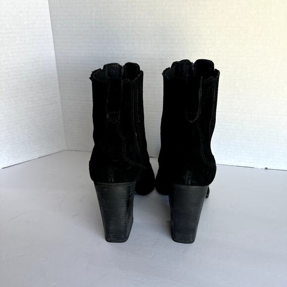 Dolce Vita Conway Black Suede Cowboy Ankle Booties Sz 8 - Picture 6 of 9